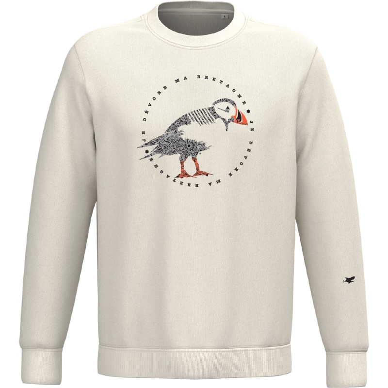 Sweat blanc ivoire manches longues mixte personnalisable