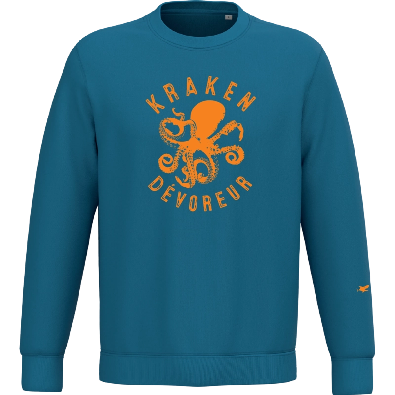 Sweat bleu manches longues mixte personnalisable