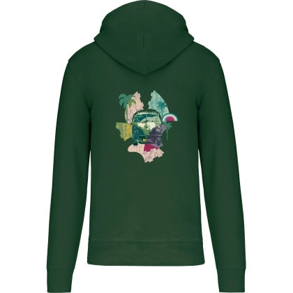 Sweat zippé à capuche printemps vert foncé mixte personnalisable