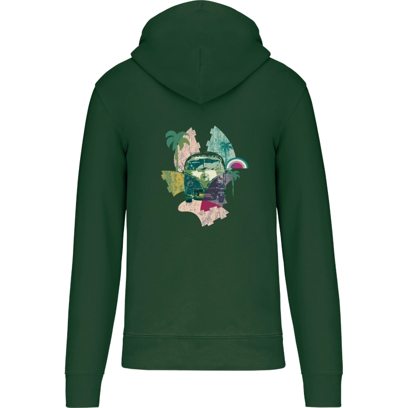 Sweat zippé à capuche printemps vert foncé mixte personnalisable