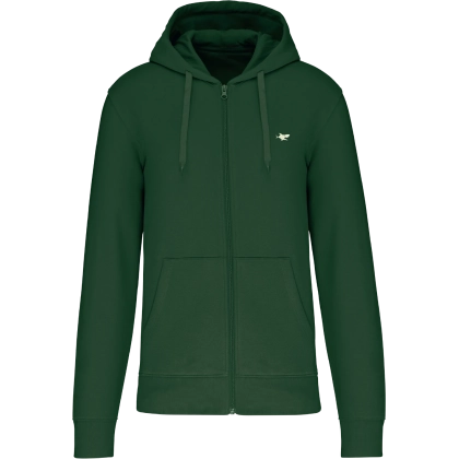 Sweat zippé à capuche printemps vert foncé mixte personnalisable