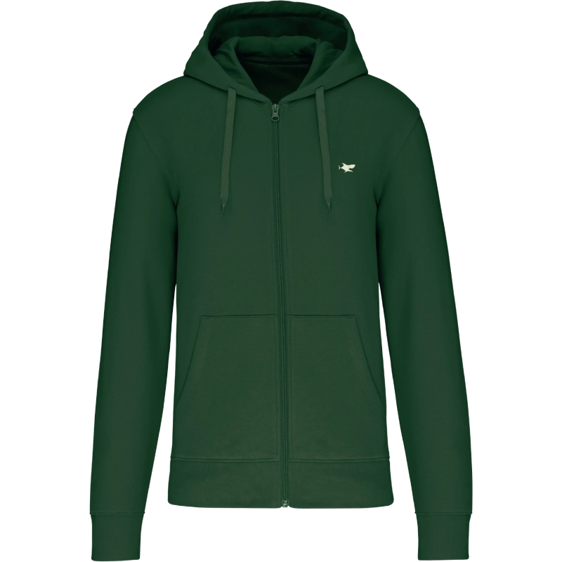 Sweat zippé à capuche printemps vert foncé mixte personnalisable