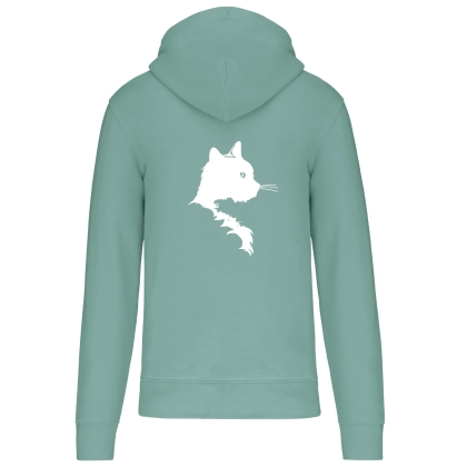 Sweat zippé à capuche printemps vert sauge mixte personnalisable