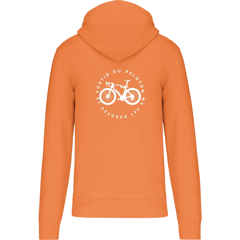 Sweat zippé à capuche printemps orange mixte personnalisable