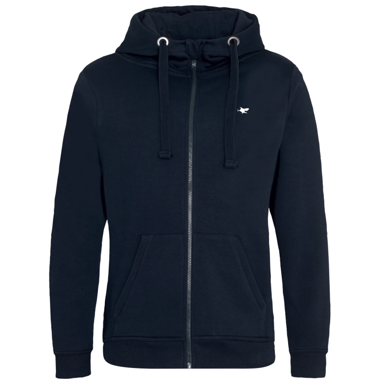 Sweat zippé à capuche hiver bleu marine mixte personnalisable