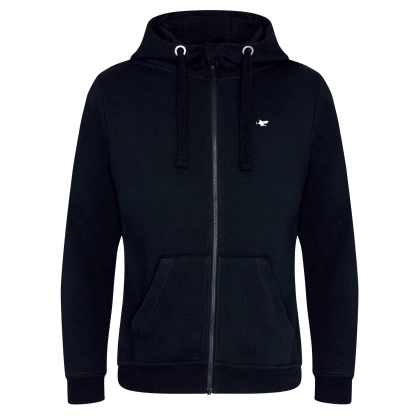 Sweat zippé à capuche hiver noir mixte personnalisable