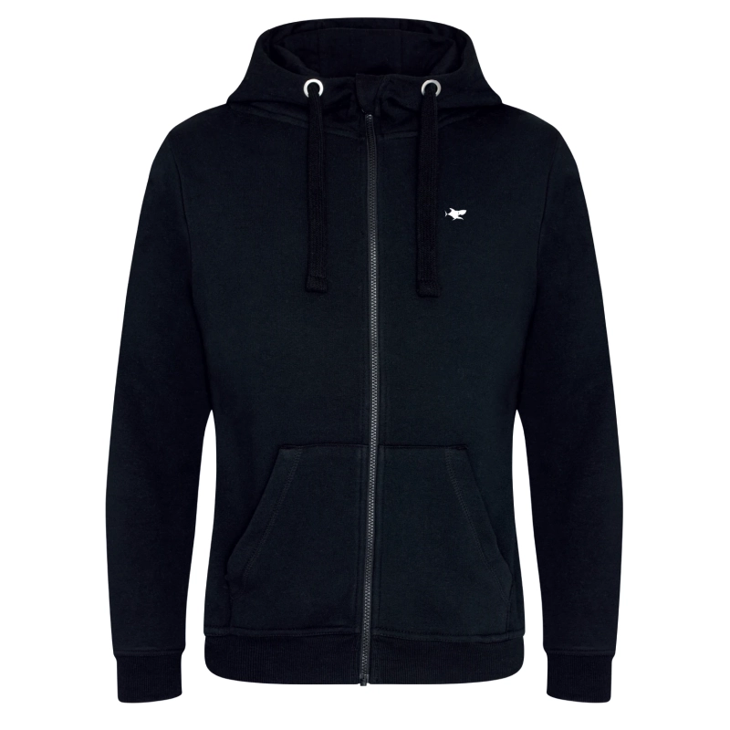 Sweat zippé à capuche hiver noir mixte personnalisable