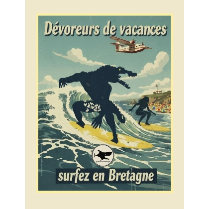 14 - Affiche collector surfeur croco