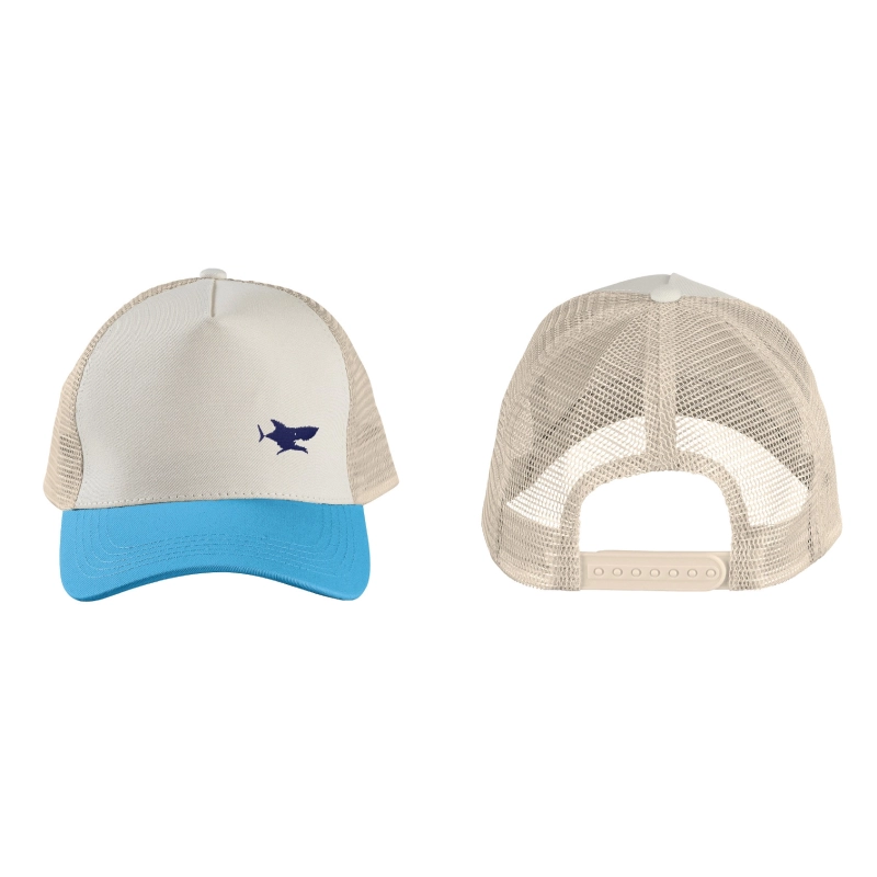 Casquette filet bleu blanc requin brodé personnalisable