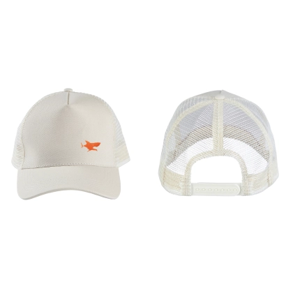 Casquette filet écru requin brodé personnalisable