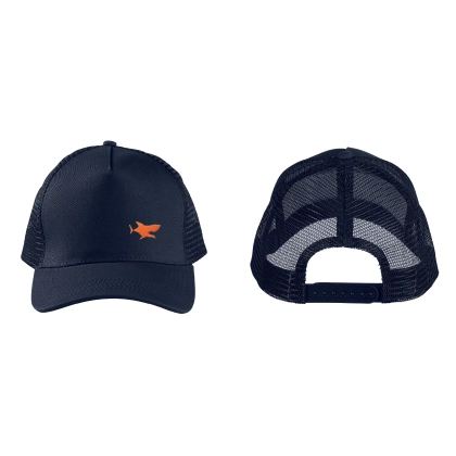 Casquette filet bleu marine requin brodé personnalisable