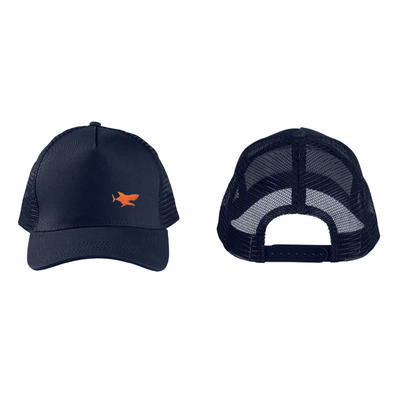 Casquette filet bleu marine requin brodé personnalisable