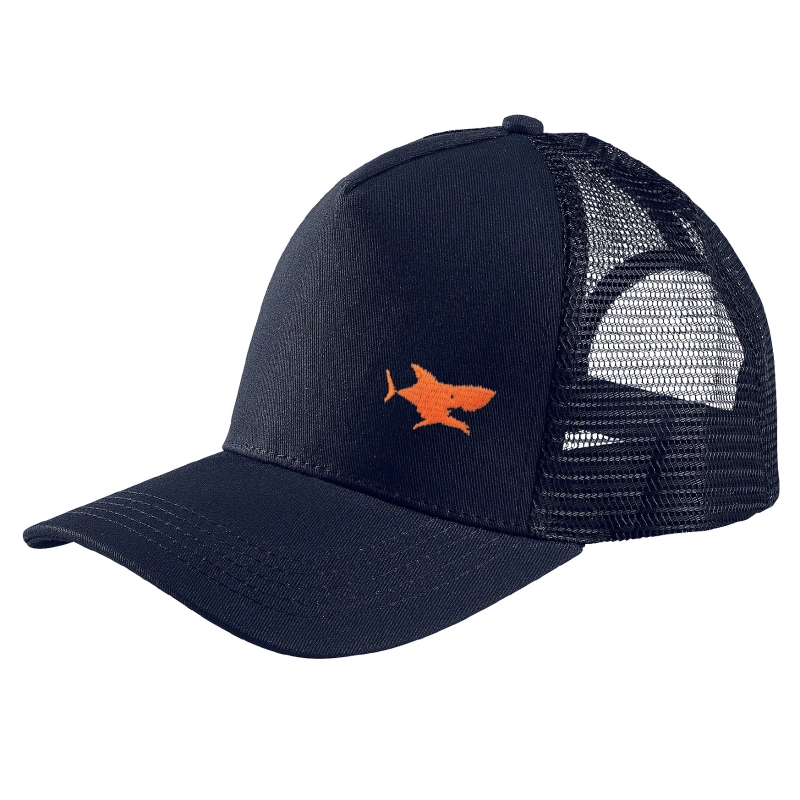 Casquette filet bleu marine requin brodé personnalisable