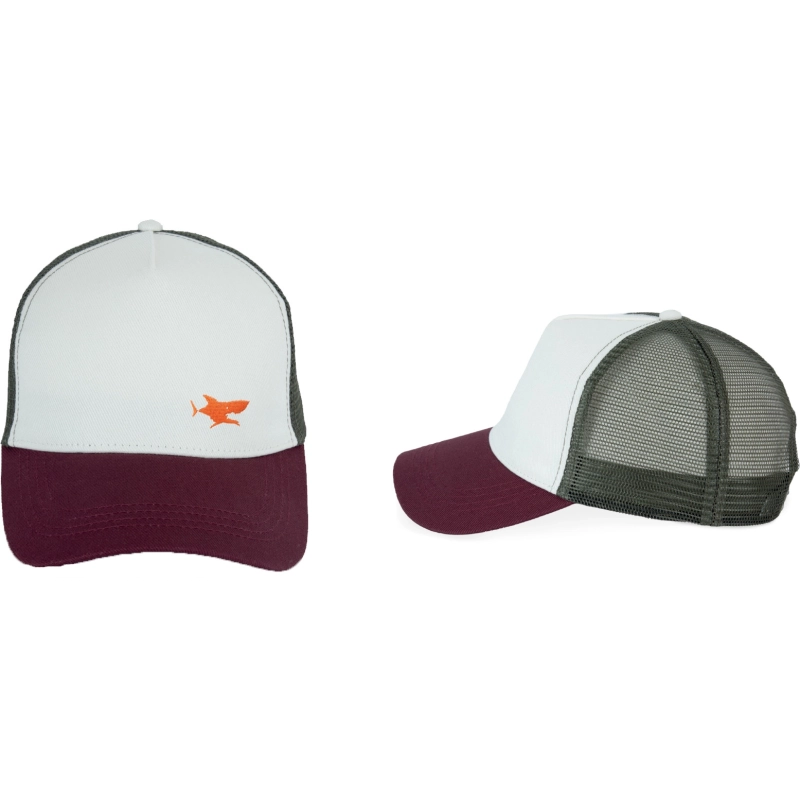 Casquette filet blanche et violet requin brodé personnalisable