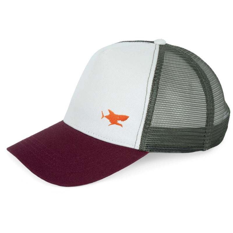 Casquette filet blanche et violet requin brodé personnalisable