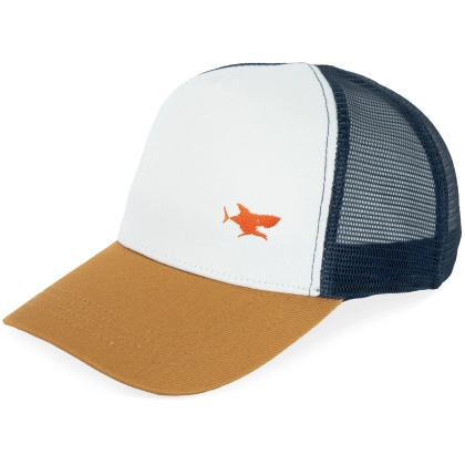 Casquette filet blanche et jaune requin brodé personnalisable