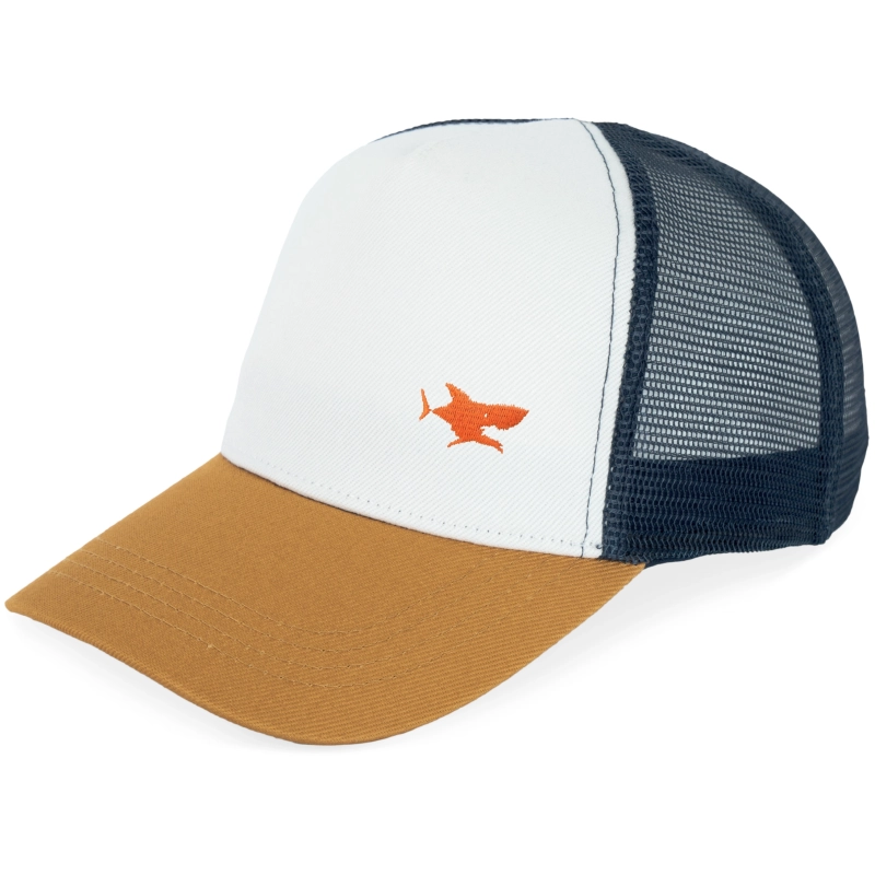 Casquette filet blanche et jaune requin brodé personnalisable