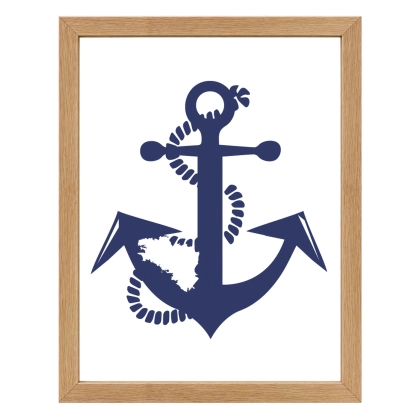 Affiche Ancre bleue Bretagne – Décoration Marine