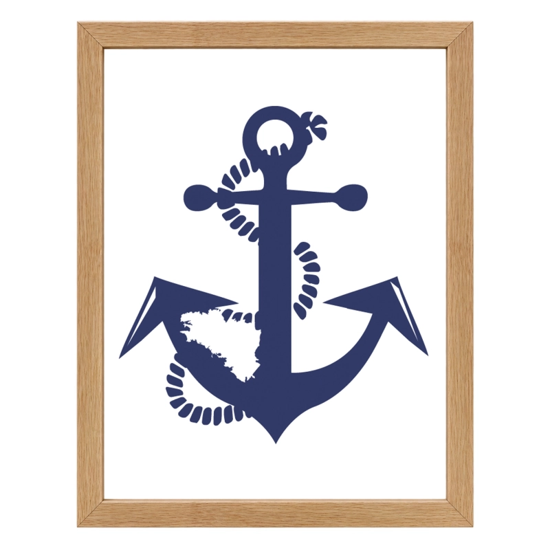 Affiche Ancre bleue Bretagne – Décoration Marine