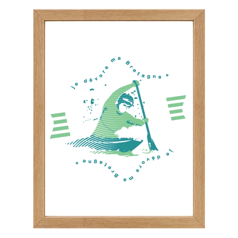Affiche Kayak Bretagne – décoration sport et nature