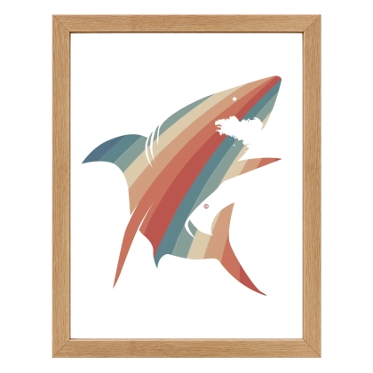 Affiche Requin Californie – décoration marine rétro