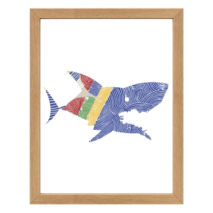 Affiche Requin faïence – décoration marine colorée