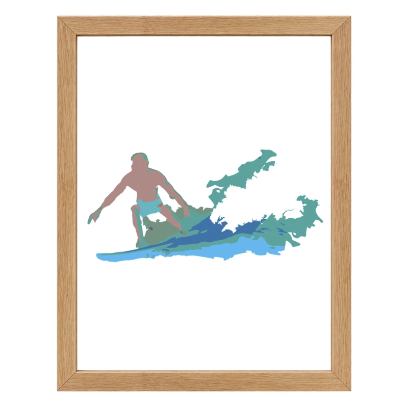 Affiche Surfeur Bretagne – décoration surf et océan