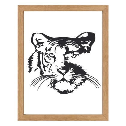 Affiche Tigre noir – décoration animale bretonne