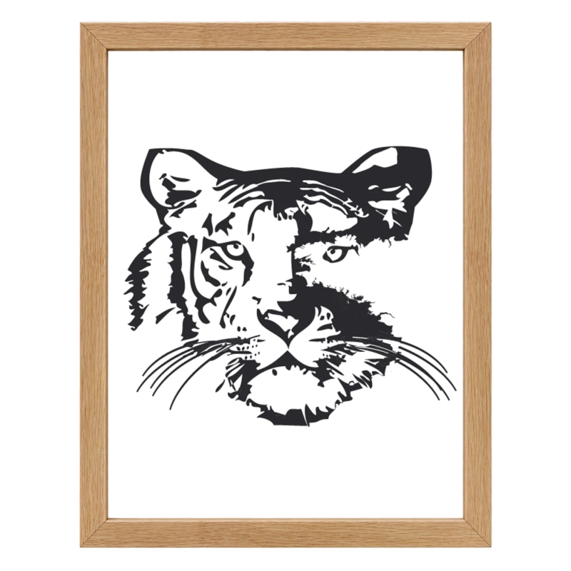 Affiche Tigre noir – décoration animale bretonne