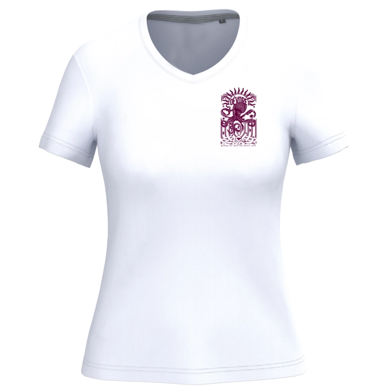 T-shirt Femme Bretagne Poulpe 2026 Blanc | Je Dévore Ma Bretagne