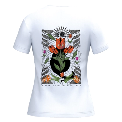 T-shirt Femme Bretagne Tulipe Blanc | Je Dévore Ma Bretagne