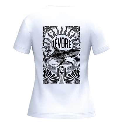 T-shirt Femme Bretagne Requin 2026 Blanc | Je Dévore Ma Bretagne