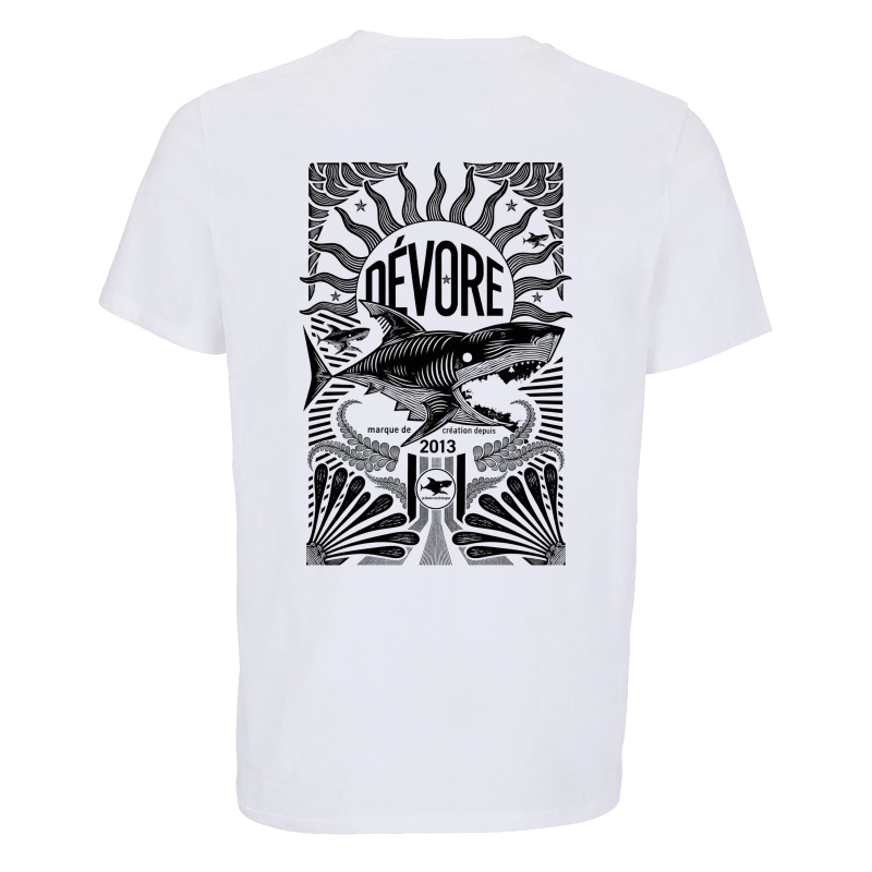 T-shirt Homme Bretagne Requin 2026 Blanc | Je Dévore Ma Bretagne
