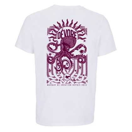 T-shirt Homme Bretagne Poulpe 2026 Blanc | Je Dévore Ma Bretagne