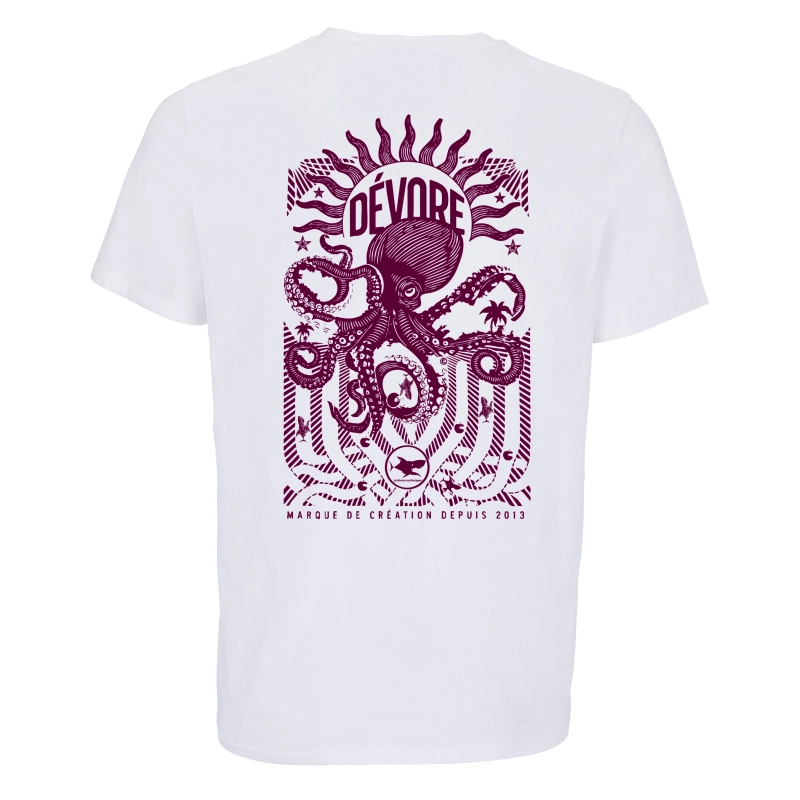 T-shirt Homme Bretagne Poulpe 2026 Blanc | Je Dévore Ma Bretagne