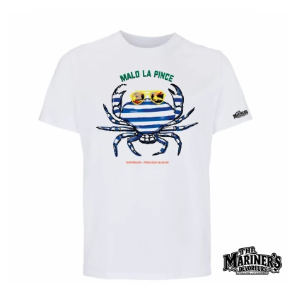 T-shirt blanc Malo la Pince – The Mariner's Dévoreurs